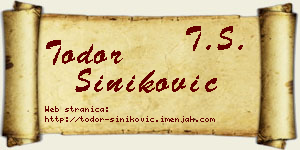 Todor Šiniković vizit kartica